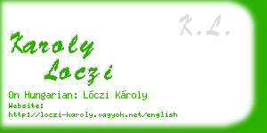 karoly loczi business card