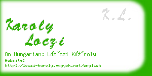 karoly loczi business card